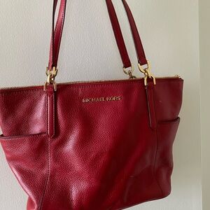 Michael Kors Cherry Red Tote Bag